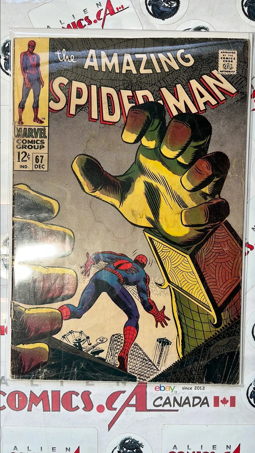 Amazing Spider-man (#67 12¢ Cover Silver Age 1st app. Randy Robertson son of Robbie Cover Detached FR/GD)
