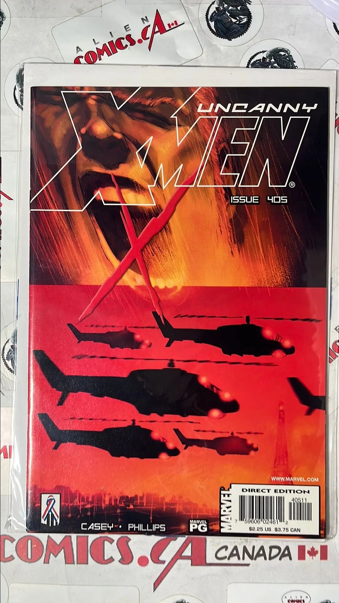 Uncanny X-men (#405 Marvel 2002 Direct Edition Helicopters NM)