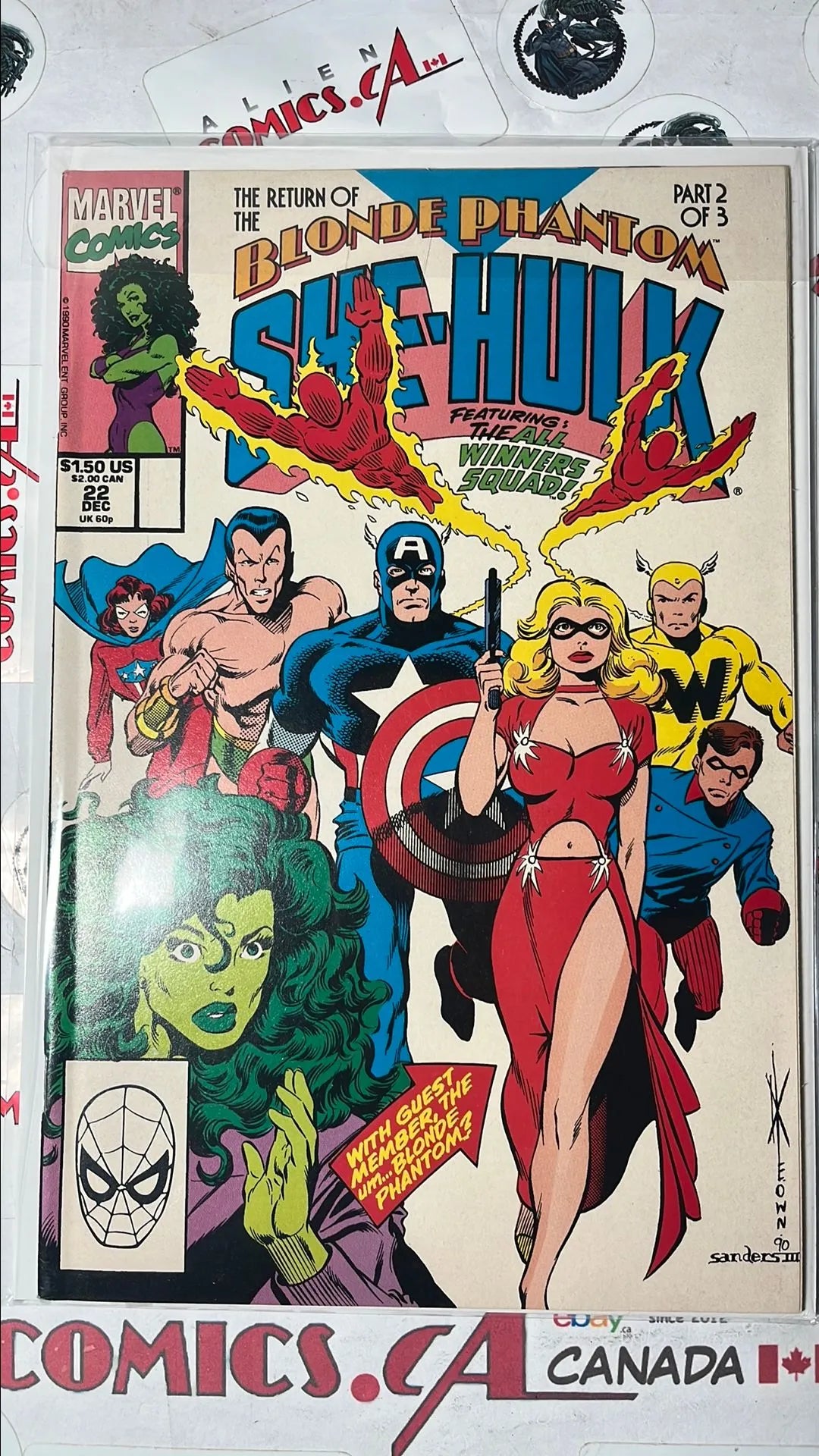 Sensational She-Hulk (#22 Marvel 1990 John Byrne Featuring the All-Winners Squad Blonde Phantom app. VF+)