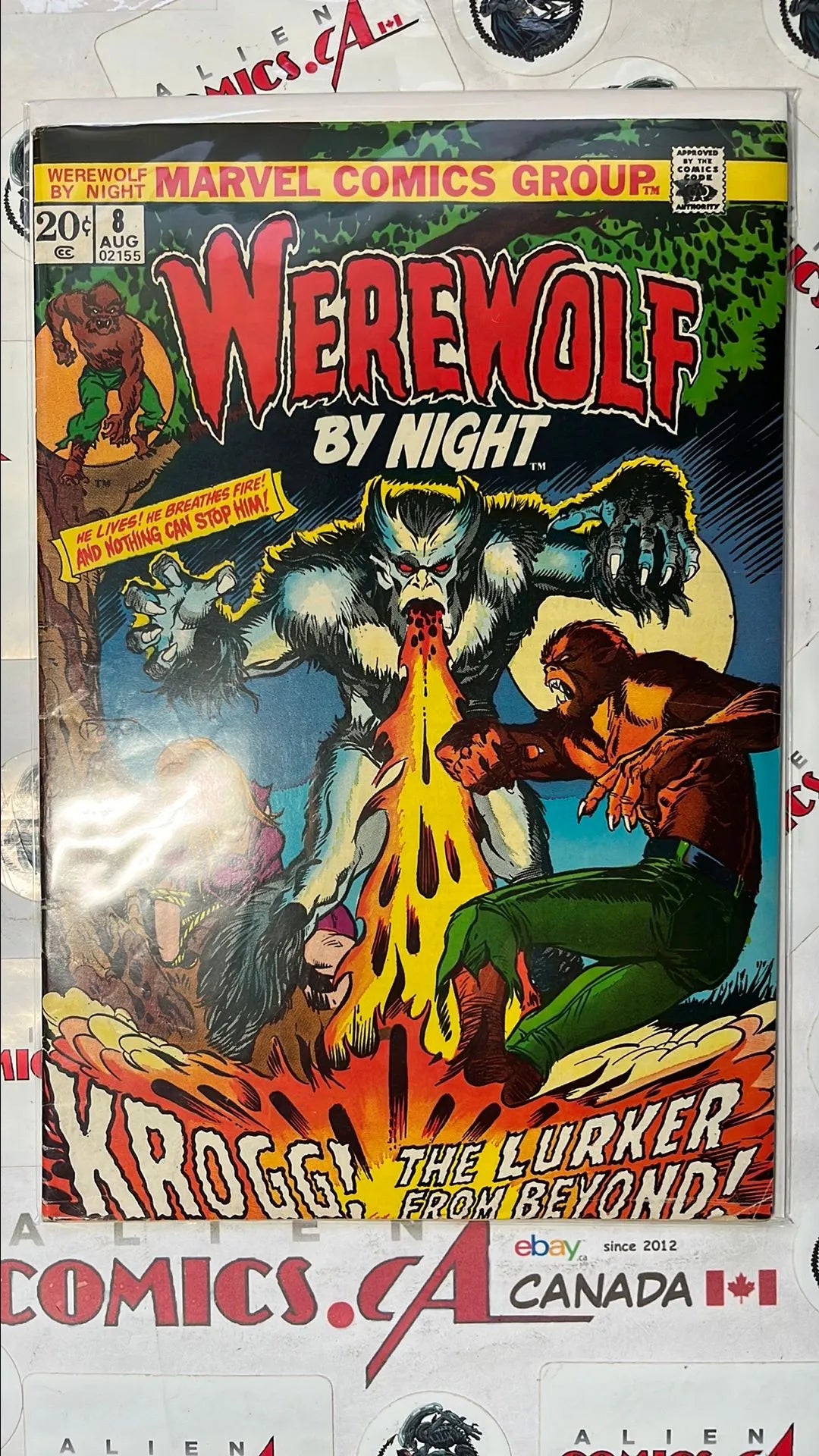 Werewolf by Night (#8 20¢ Mike Ploog Cover Art Star-Stamped Mark Jewelers Insert HTF VG/FN)