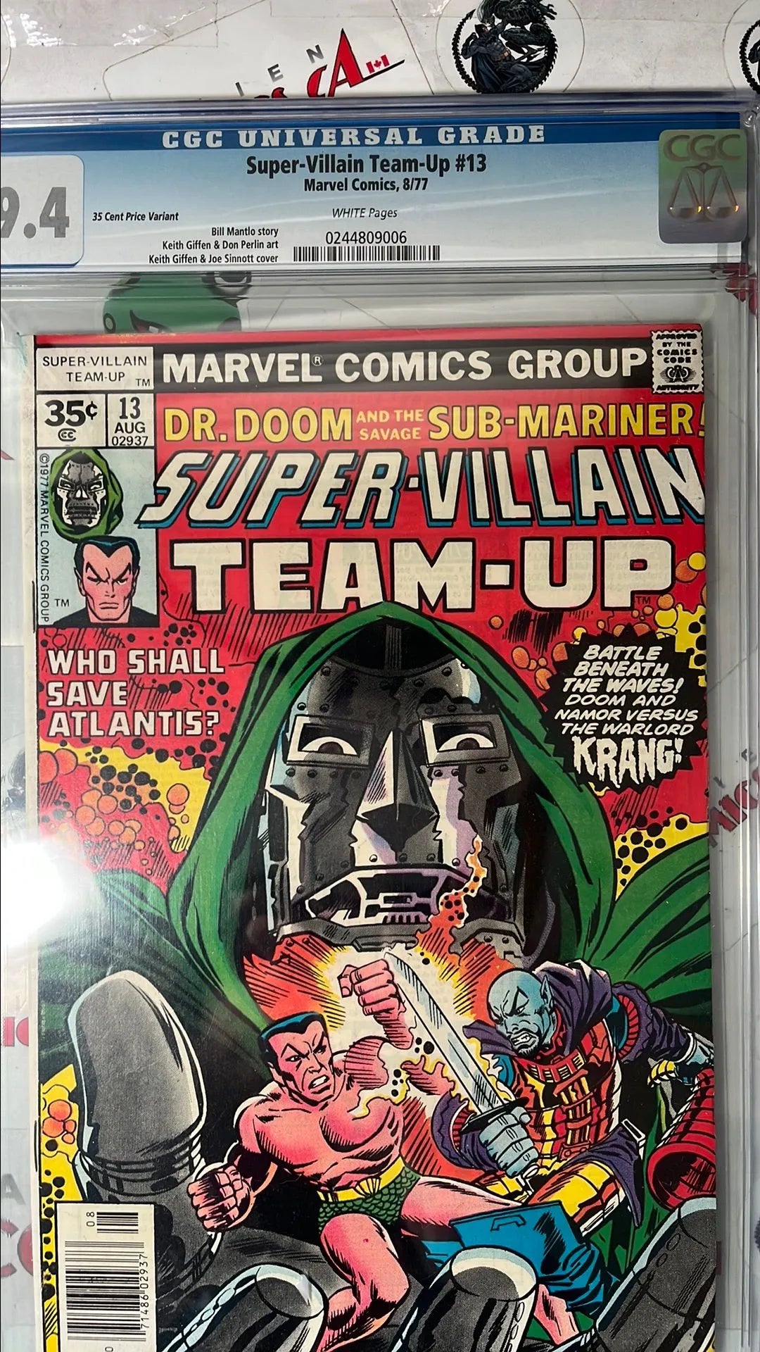 Super Villain Team-Up (#13 35¢ price variant Dr. Doom Cover HTF CGC NM 9.4 Only 16 on census, 2 at this grade and only 3 graded higher)