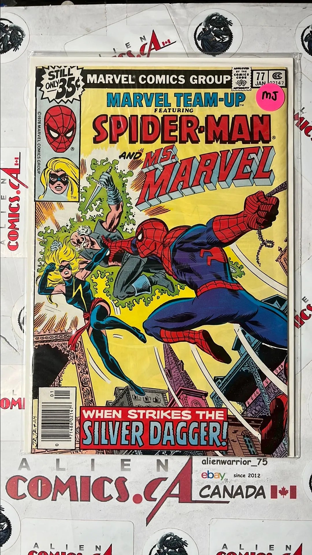 Marvel Team-up (#77 Spider-man & Ms. Marvel Newsstand Edition Mark Jewelers Insert VF)