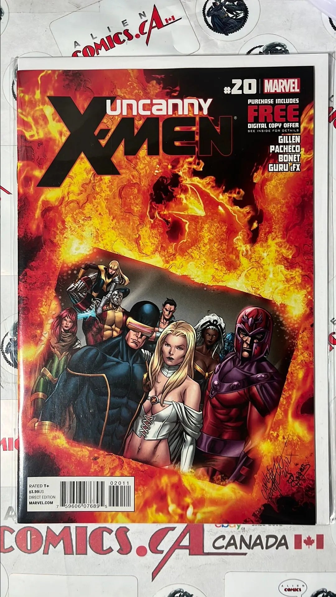 Uncanny X-men (#20 Marvel 2012 Fire Background Team Photo NM)