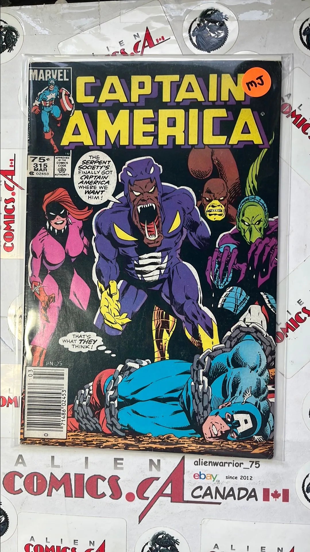 Captain America (#315 Newsstand Edition Mark Jewelers Insert FN)