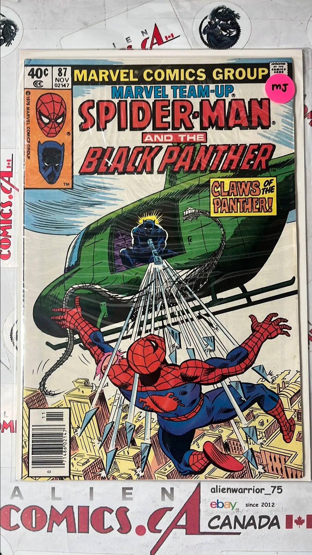 Marvel Team-up (#87 Spider-man & Black Panther Newsstand Edition Mark Jewelers Insert FN/VF)