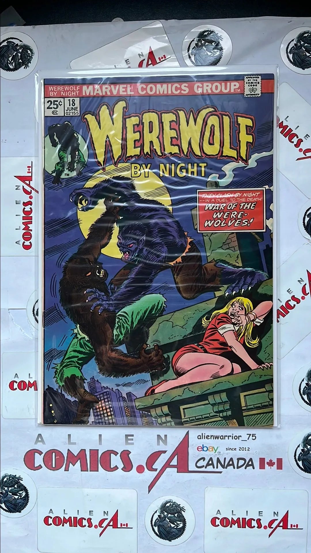 Werewolf by Night (#18 25¢ Cover Battle of the Were-Wolves! FN/VF)