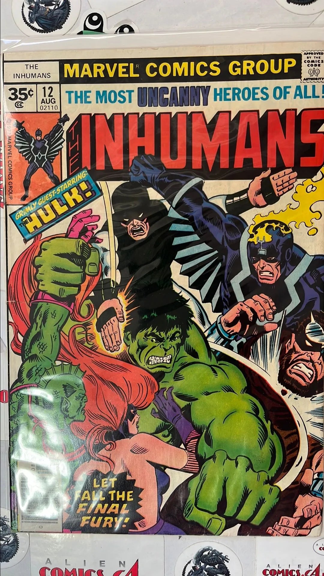 Inhumans (#12 35¢ price variant Let Fall The Final Fury! Incredible Hulk app. HTF VF+)