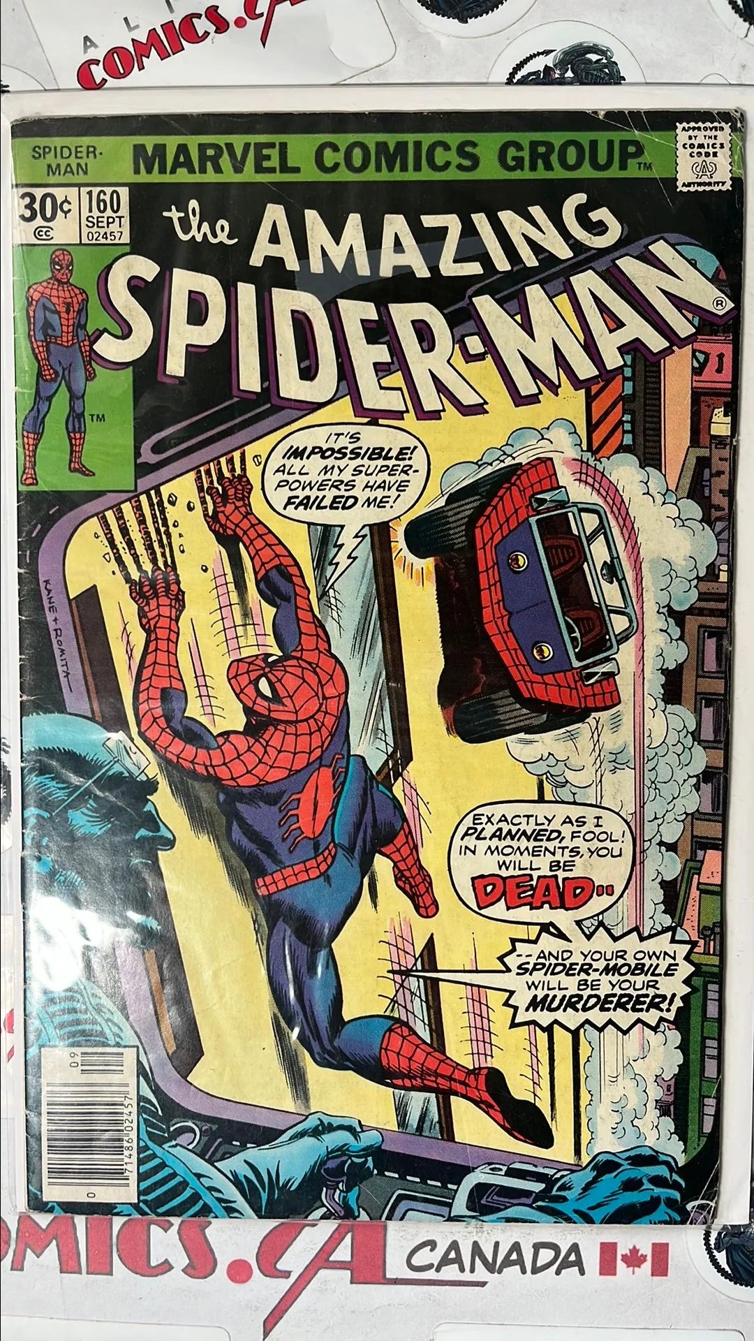 Amazing Spider-man (#160 Newsstand Edition John Romita Sr. Cover Spider-Mobile app. VG)