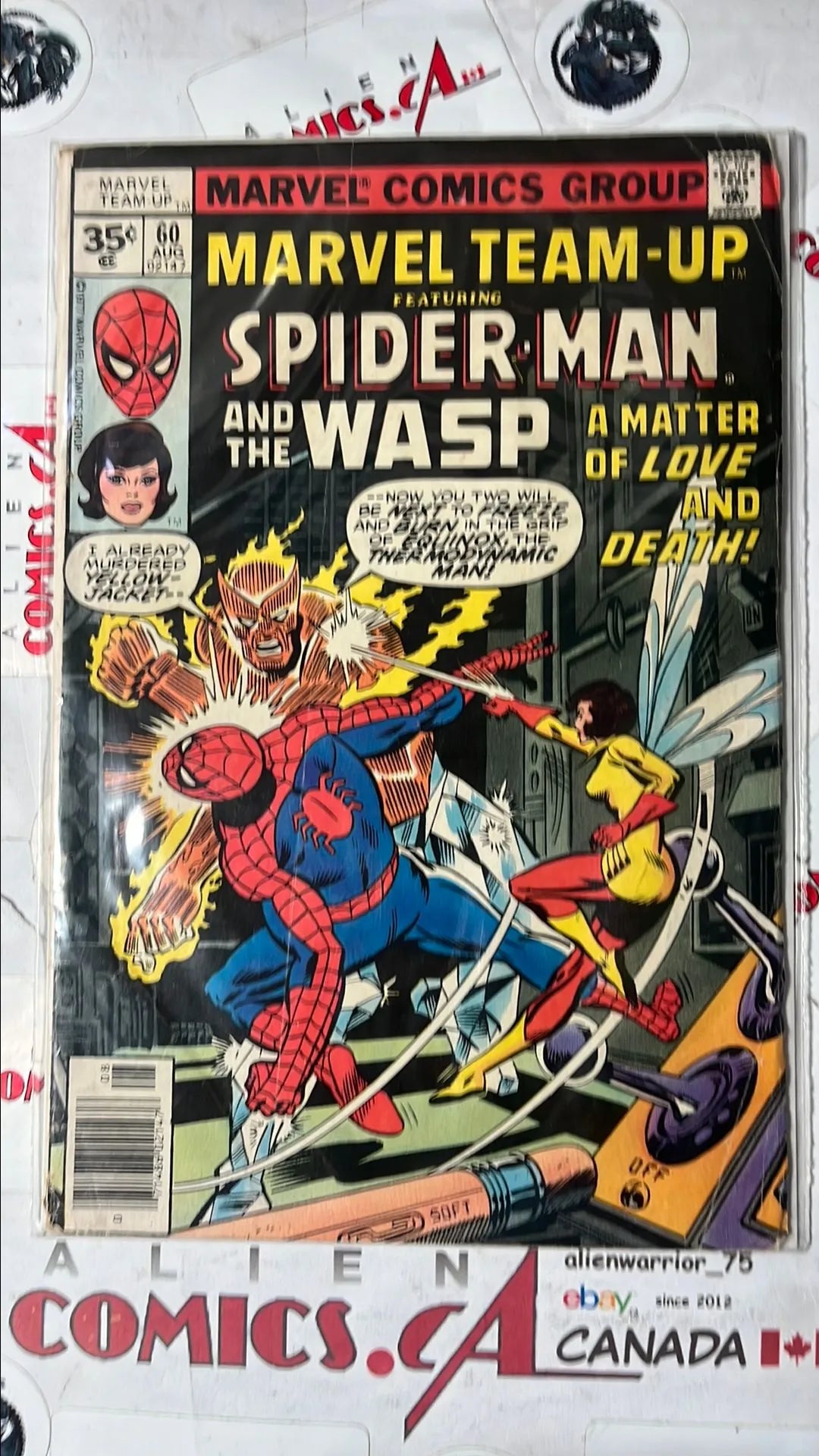 Marvel Team-Up (#60 Spider-man & The Wasp 35¢ price variant HTF VG/FN)