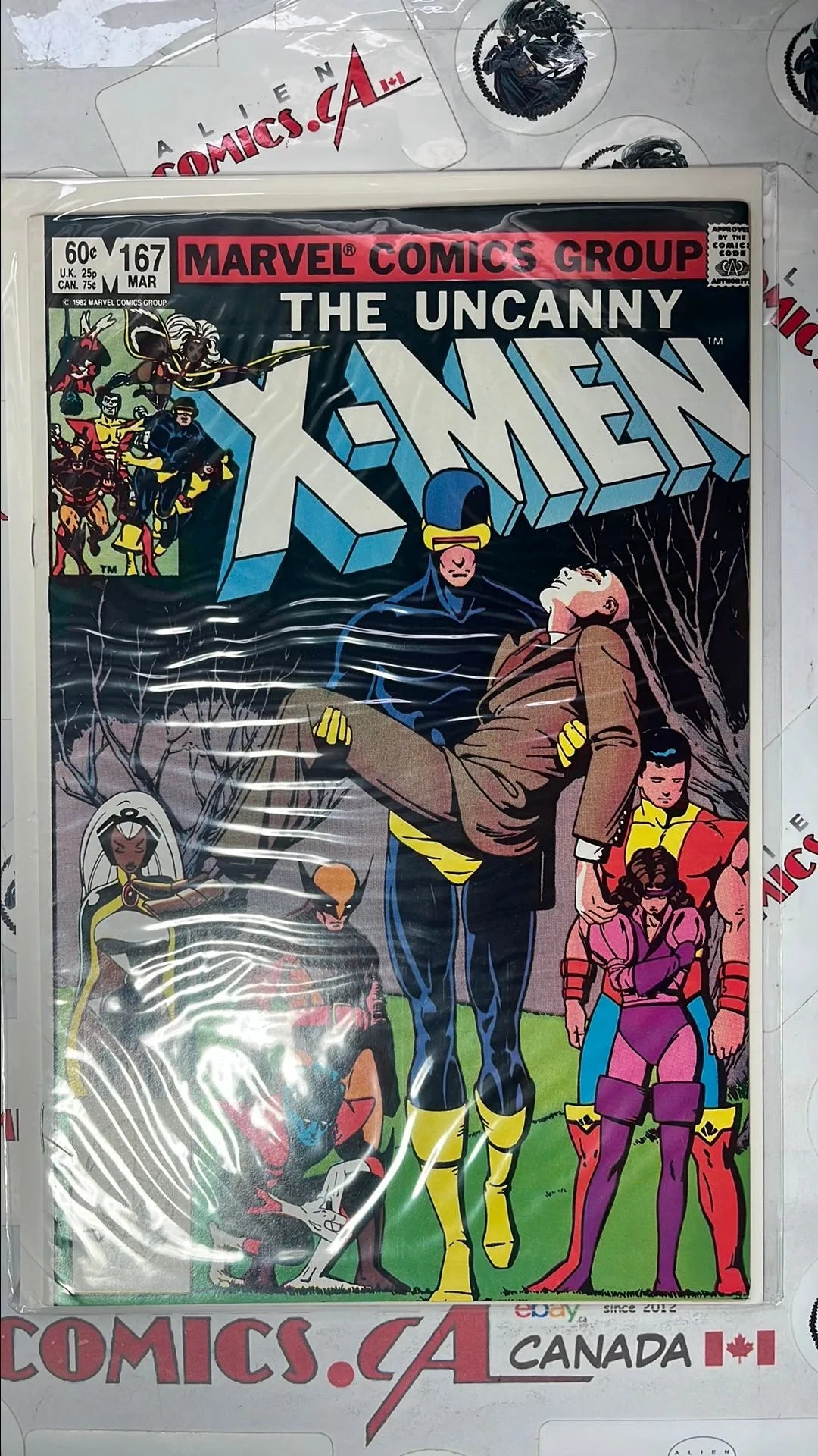 Uncanny X-men (#167 Direct Edition Cyclops carrying Professor-X VF-)