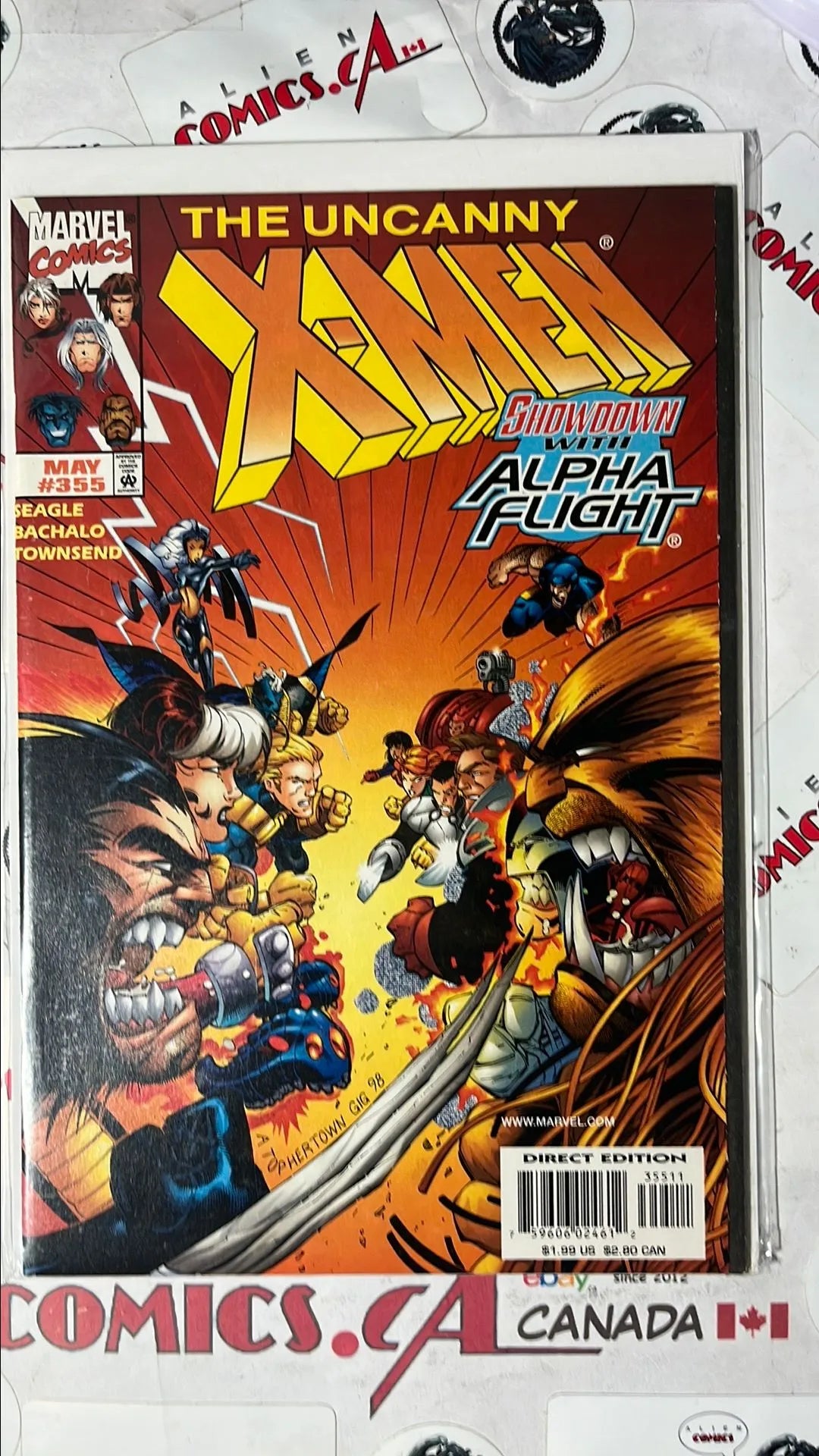 Uncanny X-men (#355 Marvel 1998 Direct Edition Showdown with Alpha Flight NM)