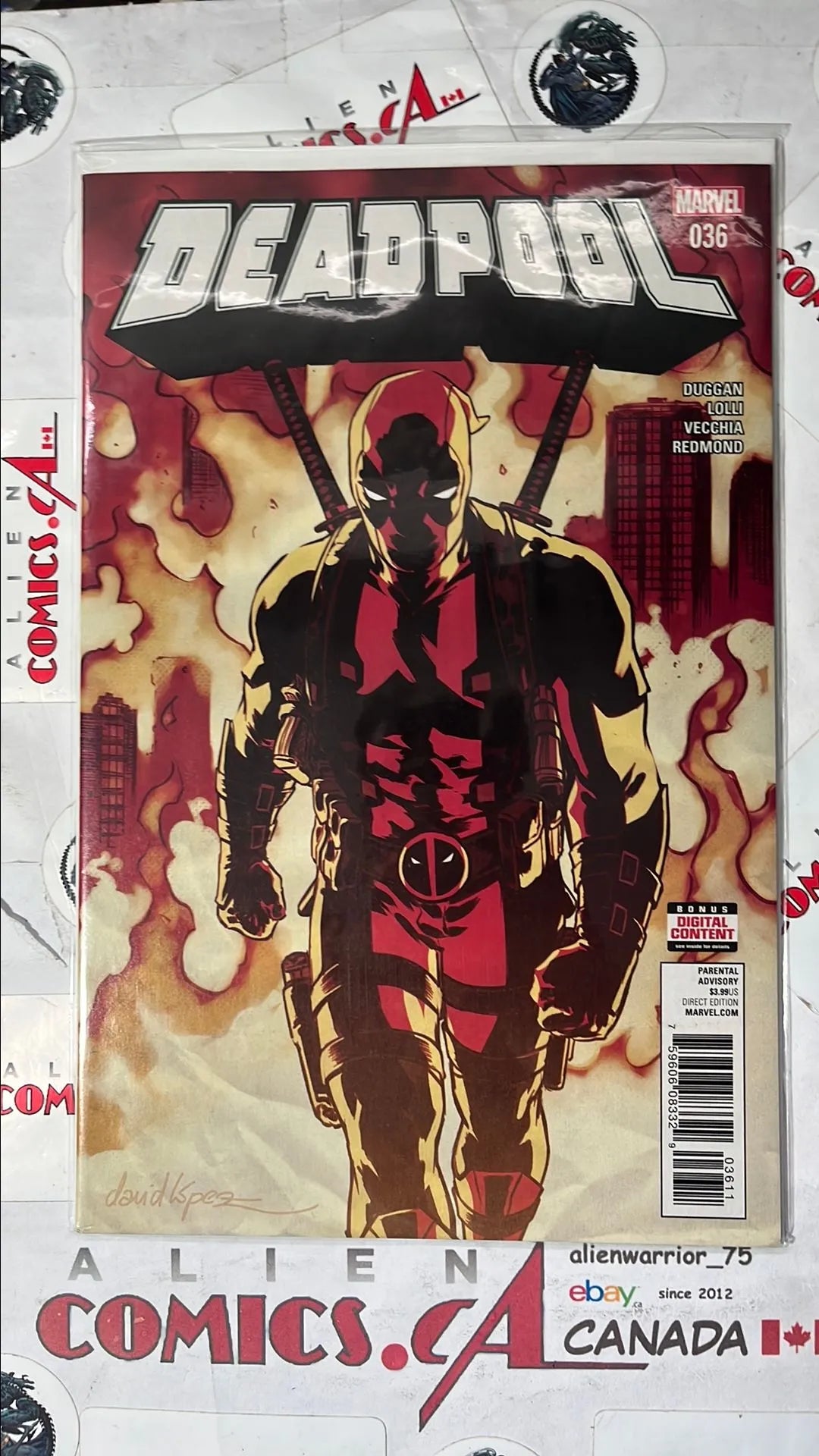 Deadpool (#36 Marvel 2017 Walking Through City of Fire NM)