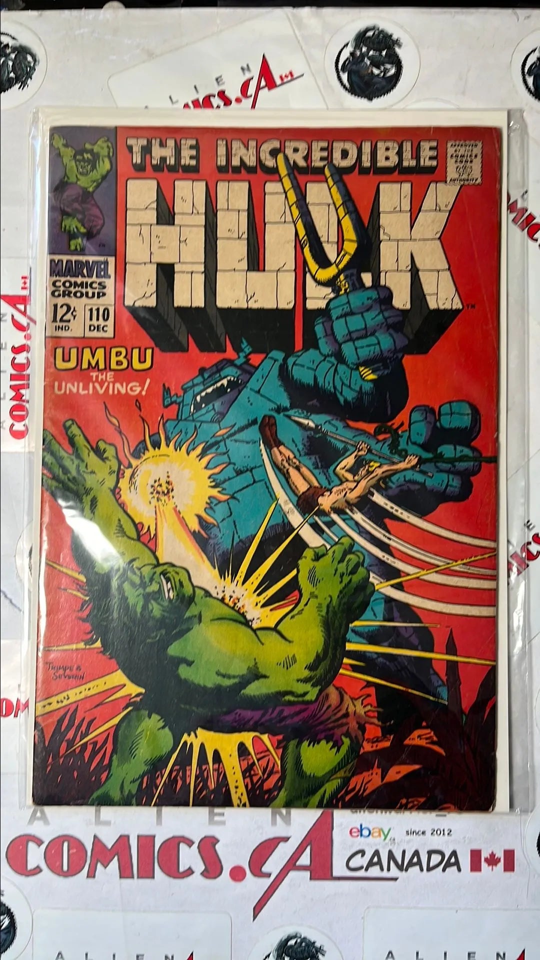 Incredible Hulk (#110 Silver Age Hulk Herb Trimpe 12¢ Cover Art Umbu the Unliving VG-)