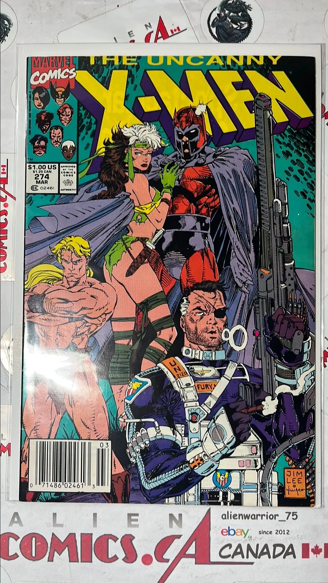 Uncanny X-men (#274 Newsstand Edition 1st cover app. Rogue Savage Land Costume VF)