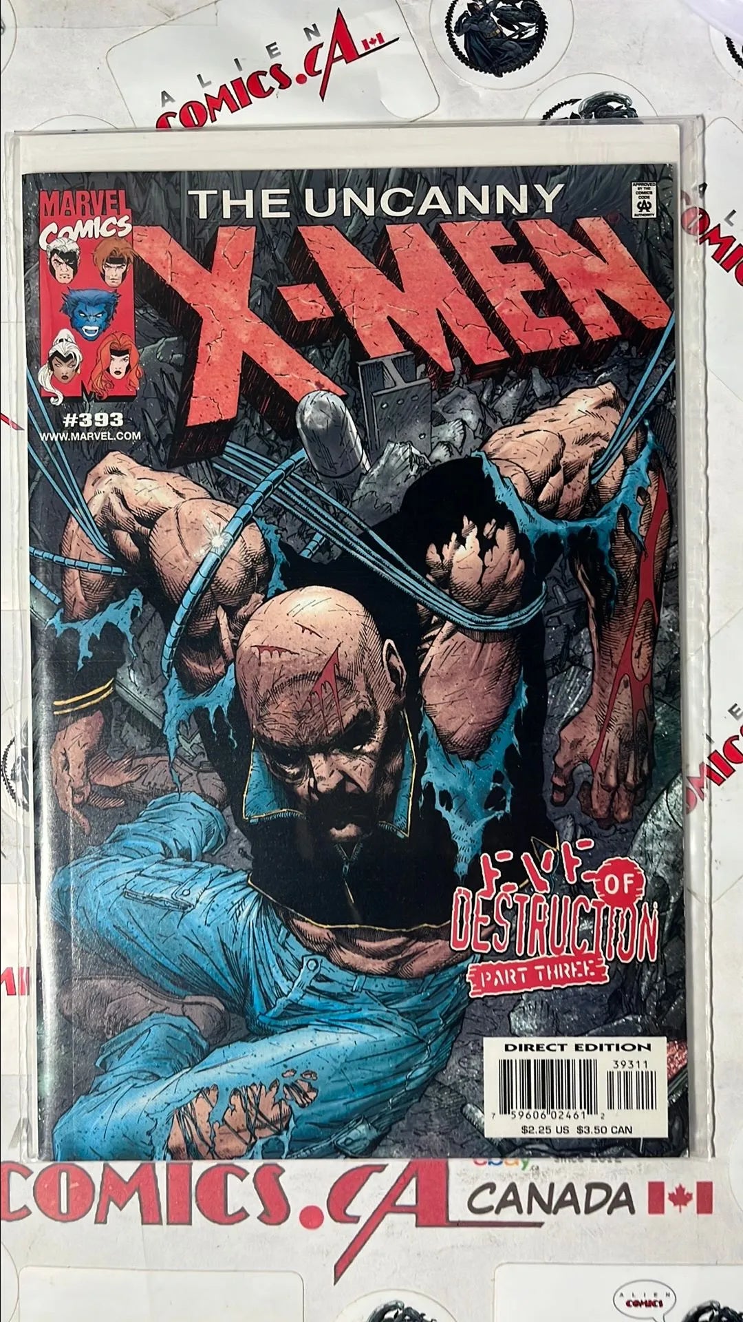 Uncanny X-men (#393 Marvel 2001 Direct Edition Eve of Destruction Part 3 NM)