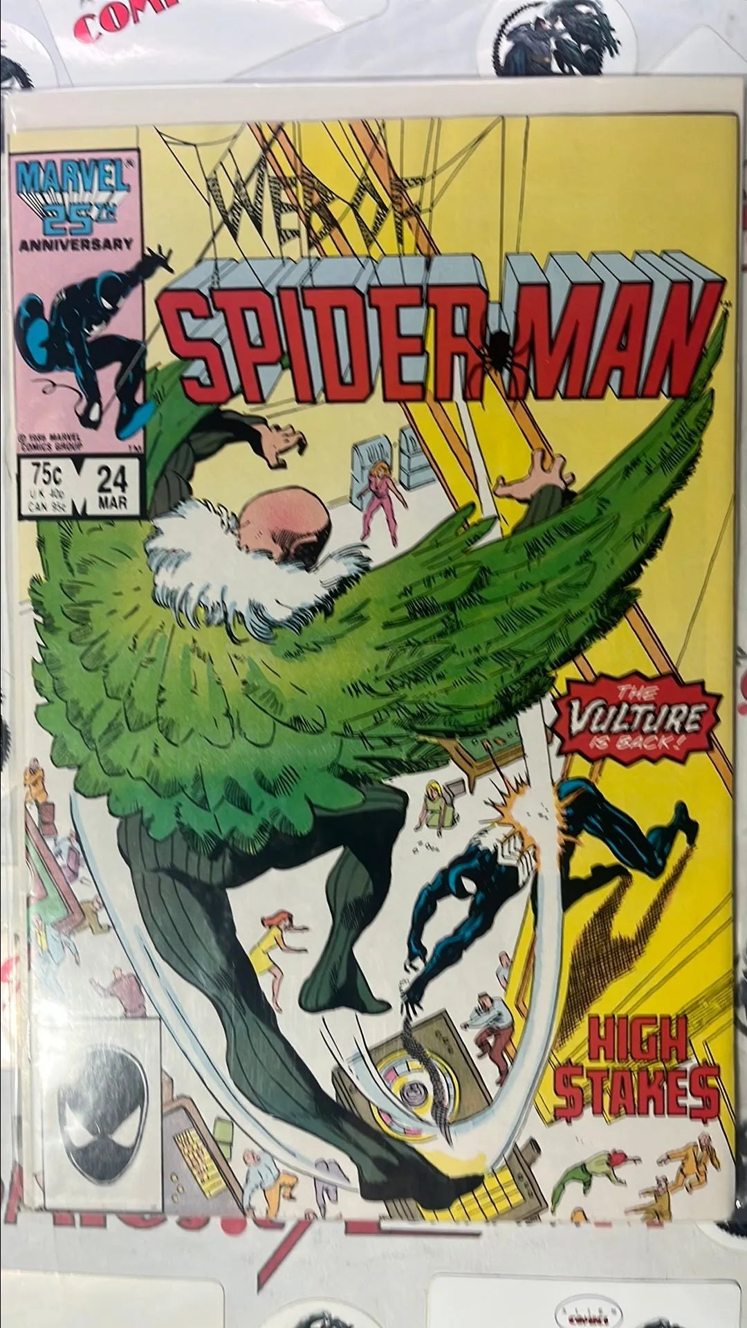Web of Spider-man (#24 Direct Edition The Vulture is Back! High Stake$ 2nd cameo app. Eddie Brock VF)