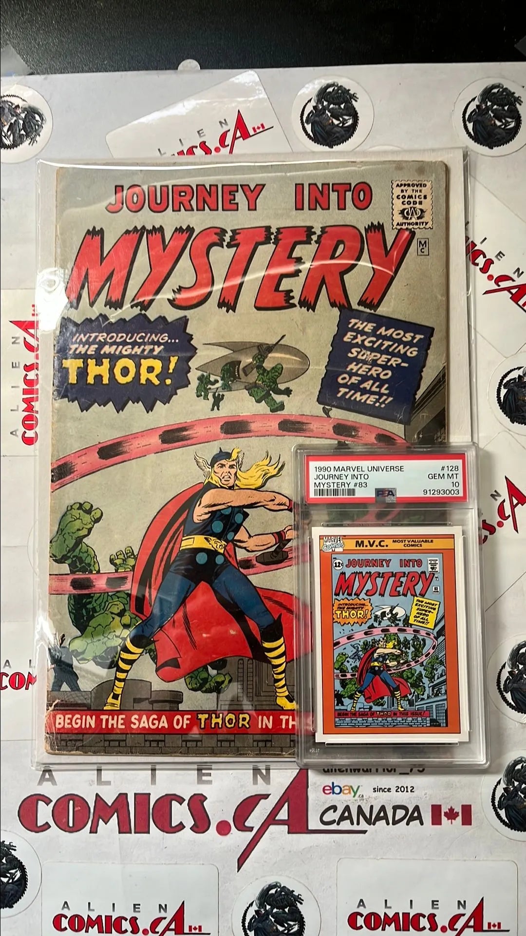 Journey into Mystery (#83 With The Mighty Thor 1st app. Thor GRR REPRINT VG) & Card PSA 10 Gem Mint