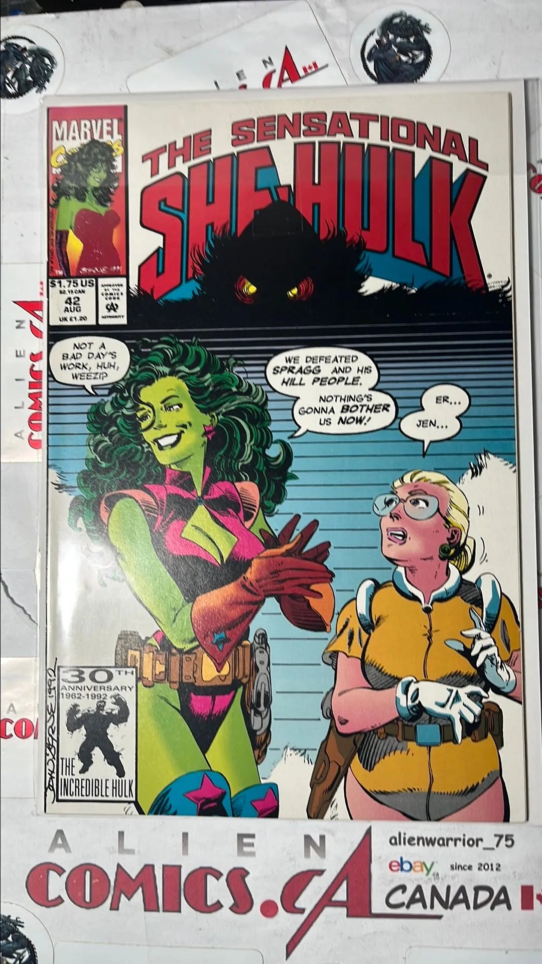 Sensational She-Hulk (#42 Marvel 1992 John Byrne Spragg and his Hill People VF+)