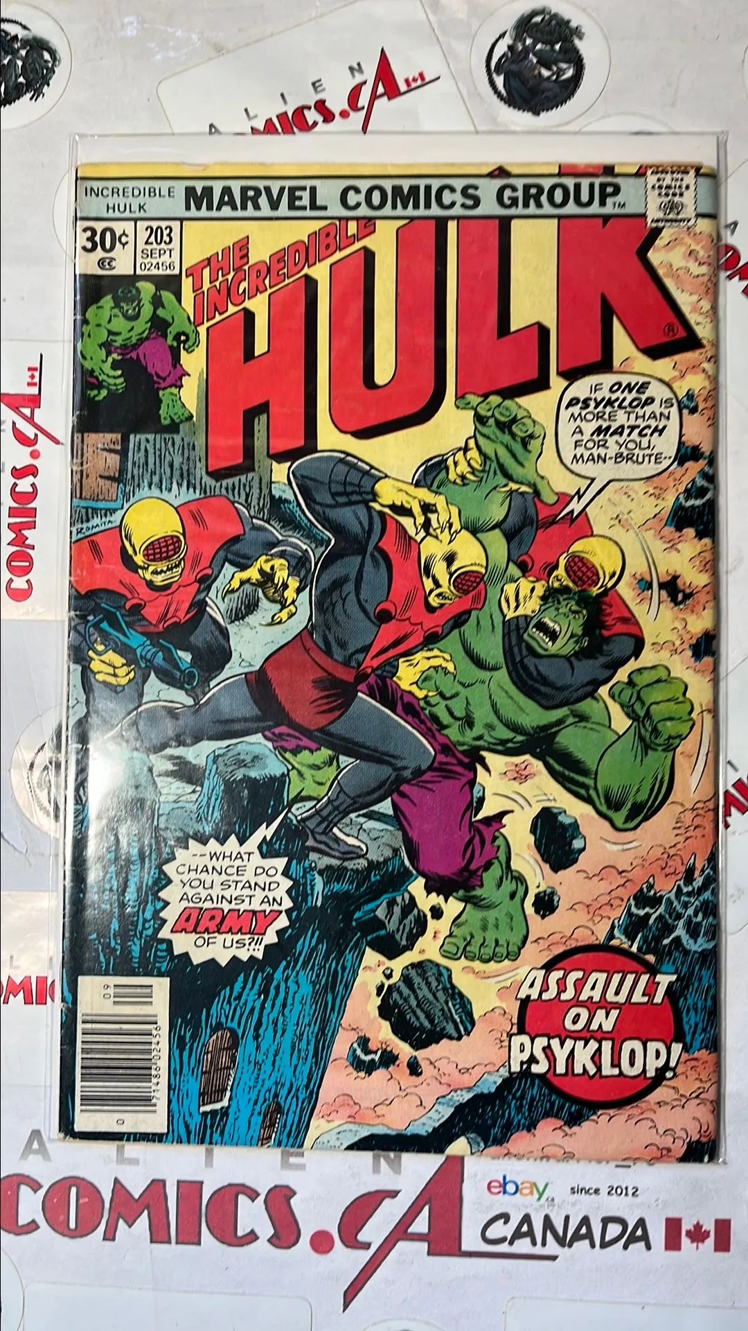 Incredible Hulk (#203 First 30¢ regular price issue Psyklop Army app. VG+)