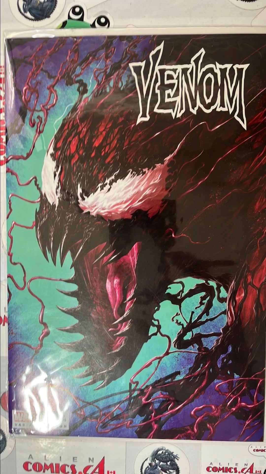 Venom (#30 Marvel 2021 LGY195 Street Level Hero Dave Rapoza 1-per Store Exclusive Variant Signed Donny Cates w/ COA NM)