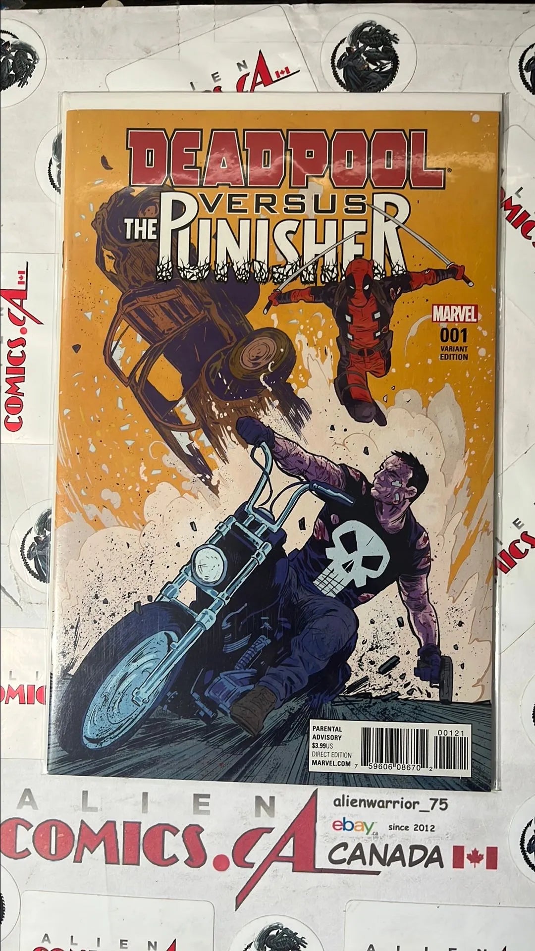 Deadpool versus The Punisher (#1M Marvel 2017 Frank Castle Motorcycle Variant NM)