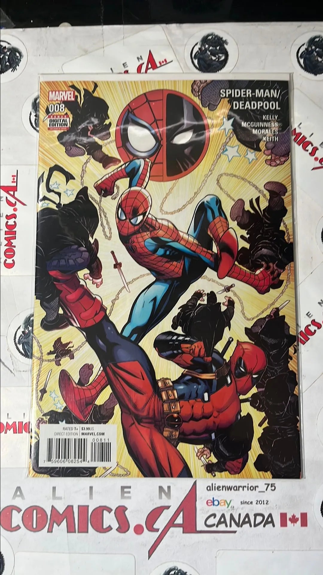 Spider-man vs. Deadpool (#8 Marvel 2016 1st app. Spider-man's Black and Red Suit 1st full app. Patient Zero 1st cameo app. Itsy-Bitsy NM)