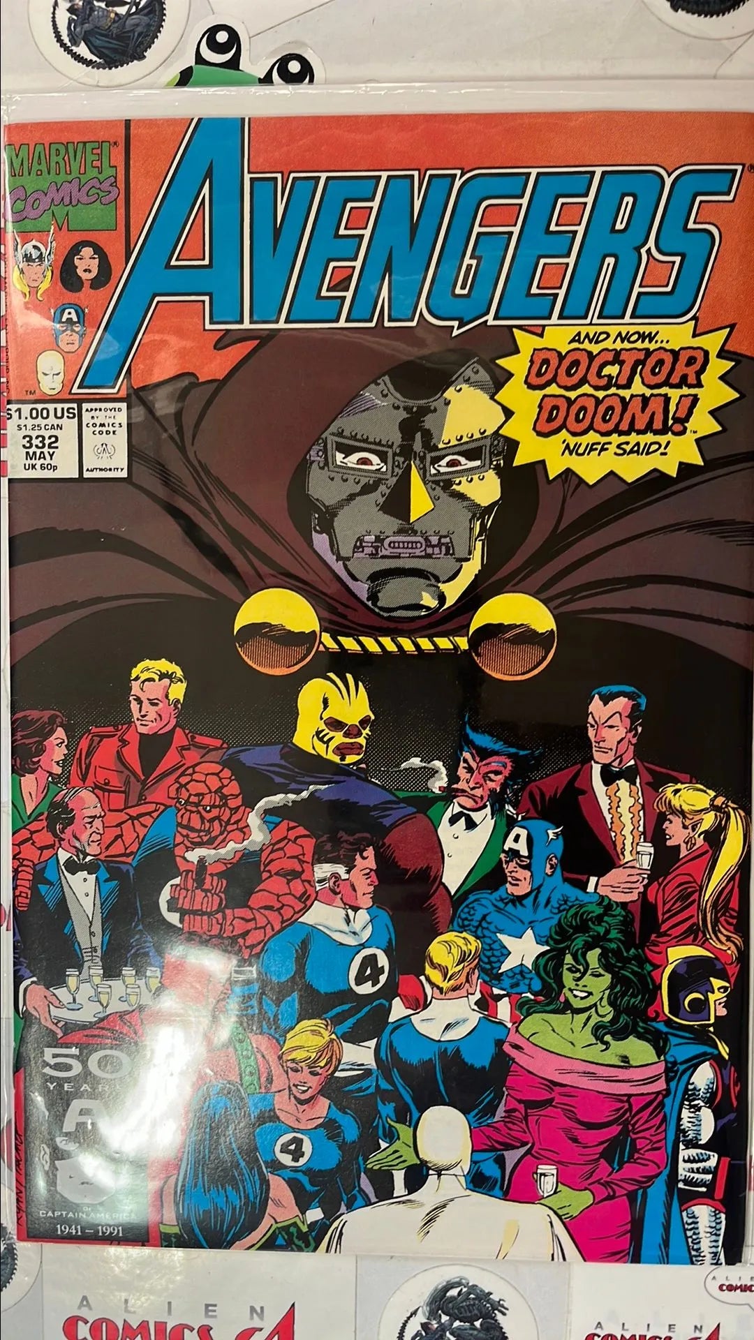 Avengers (#332 Direct Edition Doctor Doom app. Manufacturing ERROR Misprint Brown Dr. Doom NM)
