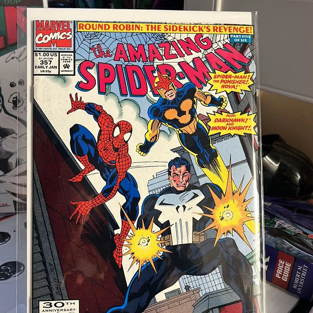 Amazing Spider-man (#357 Mark Bagley art The Punisher, Moon Knight, Nova, Night Thrasher, and Darkhawk app. NM)