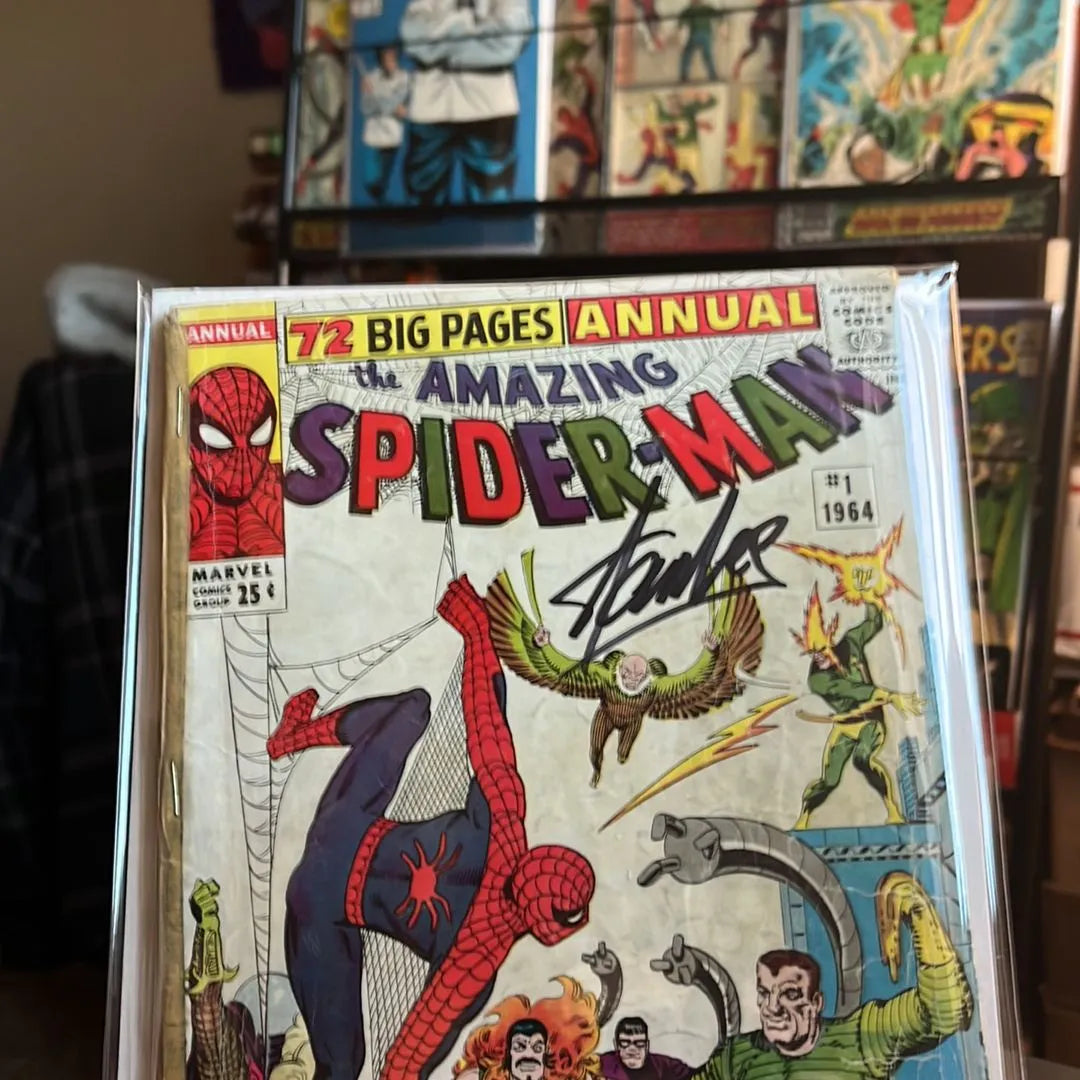 Amazing Spider-man Annual (#1 25¢ Canadian Variant Signed Stan Lee No Ads/Blank Back Cover No COA HTF GD)