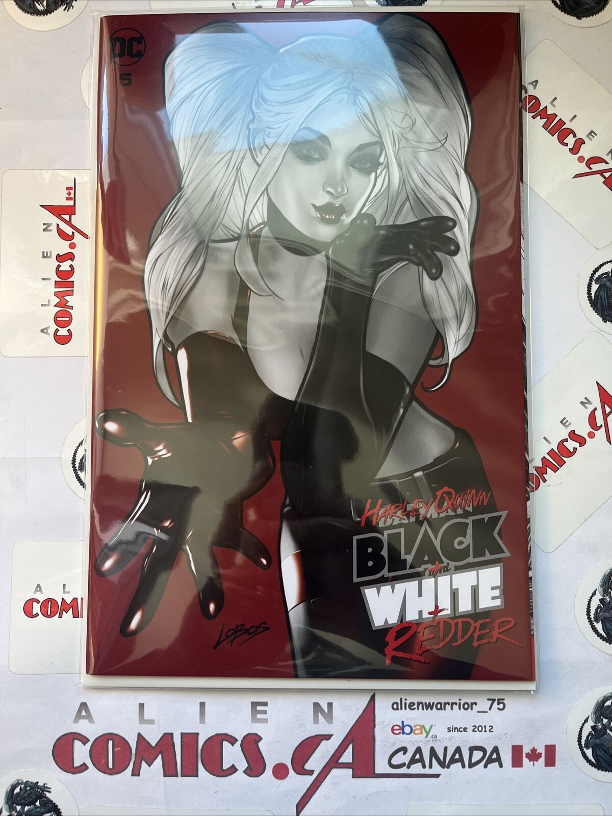 HARLEY QUINN BLACK WHITE REDDER 5 Lobos Trade Dress Variant DC Comics HIGH GRADE