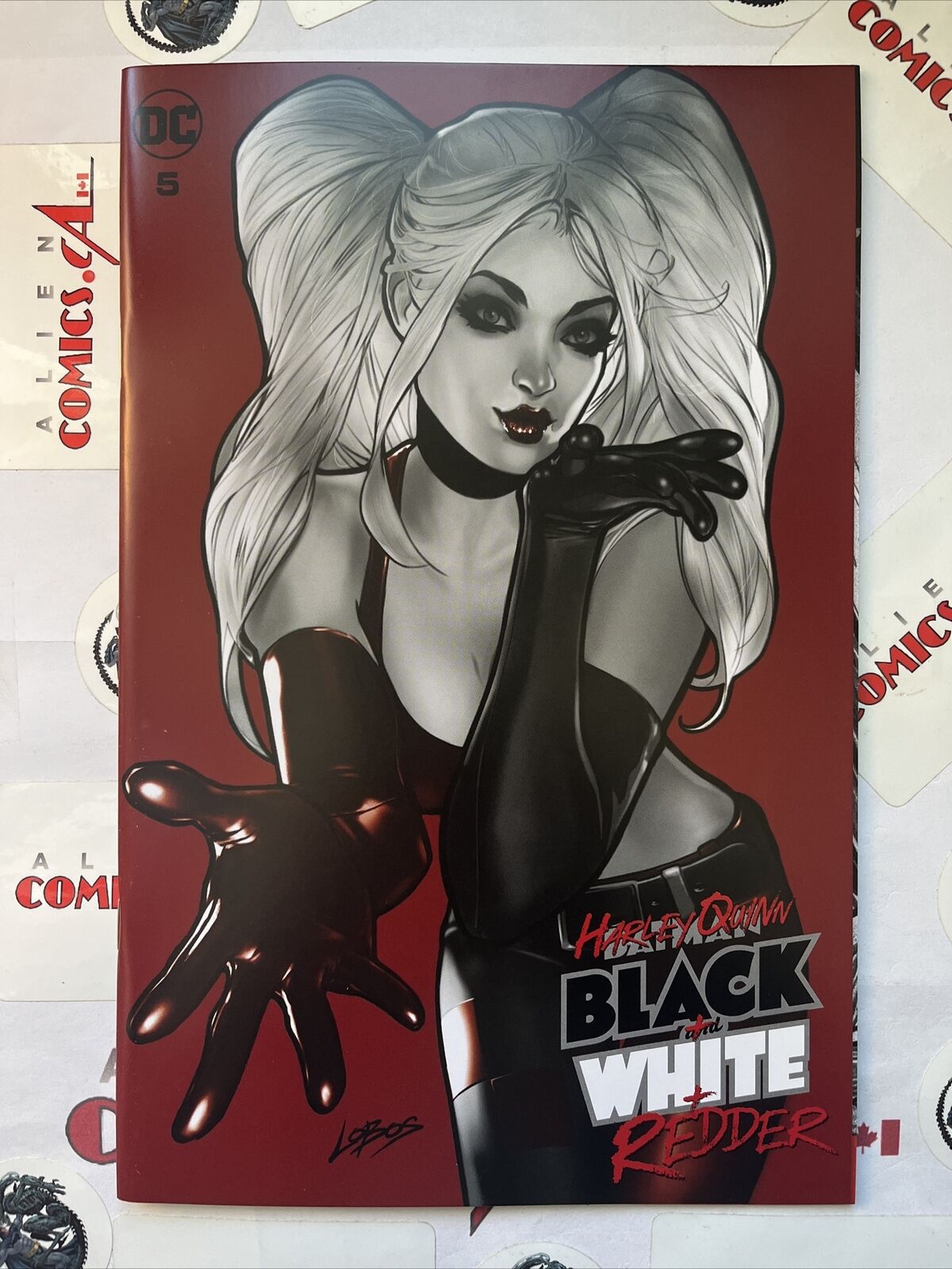 HARLEY QUINN BLACK WHITE REDDER 5 Lobos Trade Dress Variant DC Comics HIGH GRADE