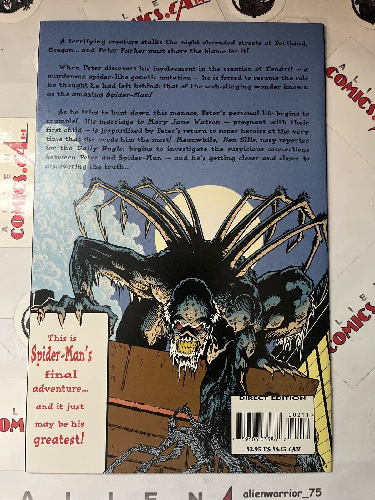 SPIDER-MAN THE FINAL ADVENTURE 2 Marvel 1996 DOUBLE COVER! Mfg. ERROR HIGH GRADE