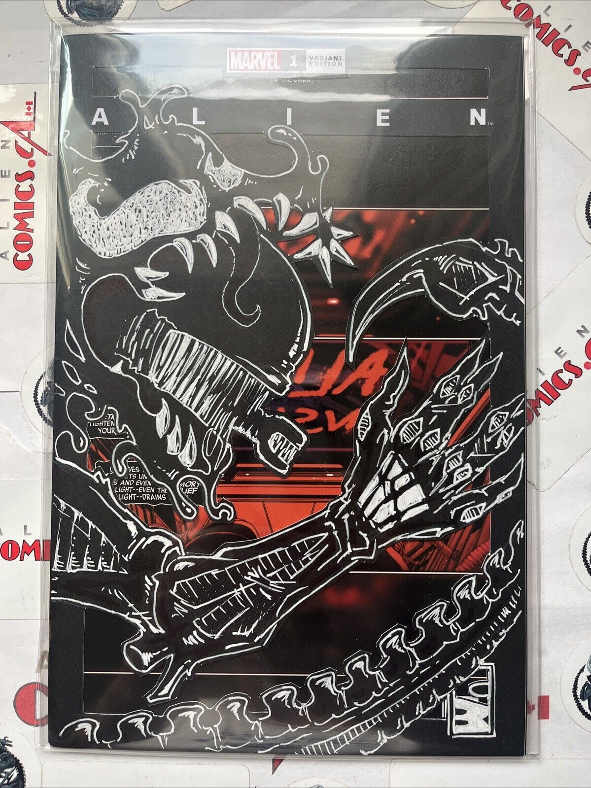 ALIEN 1 Blank Venom Custom Wraparound Die-Cut Chris Whitehead w/COA HIGH GRADE