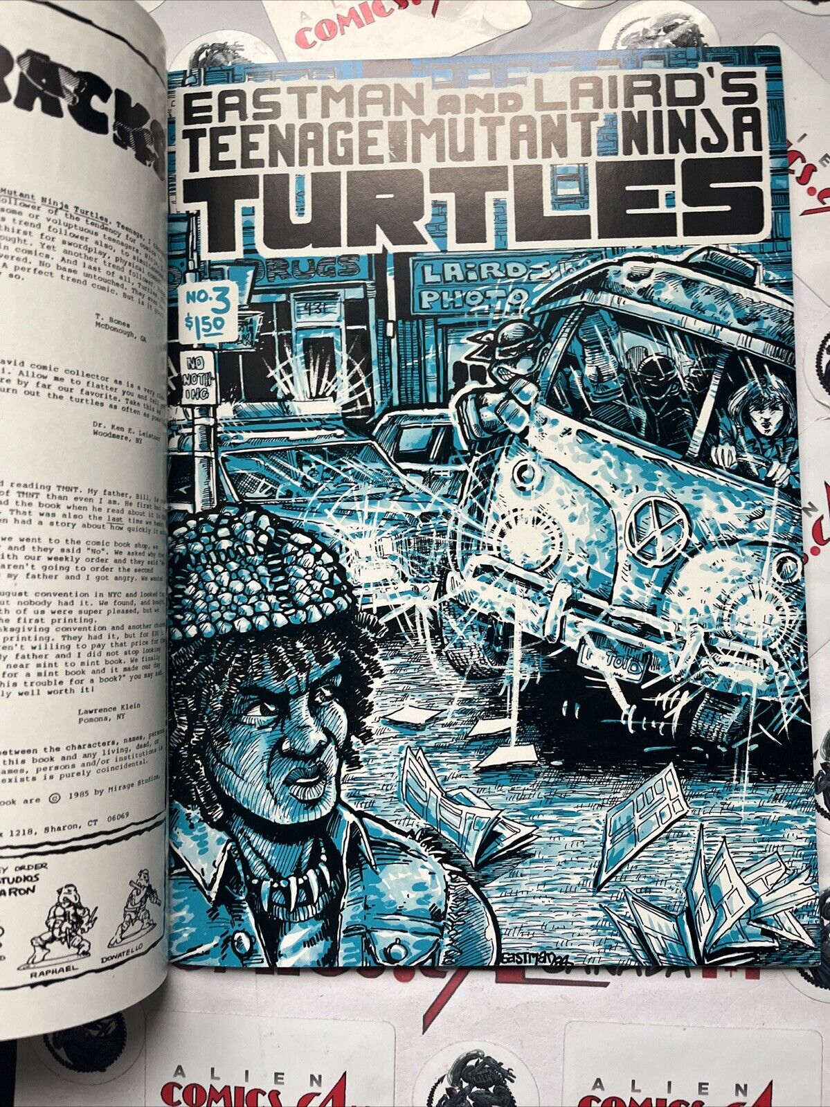 TEENAGE MUTANT NINJA TURTLES 3 Mirage 1985 Mfg. ERROR Double Cover! HIGH GRADE🔑