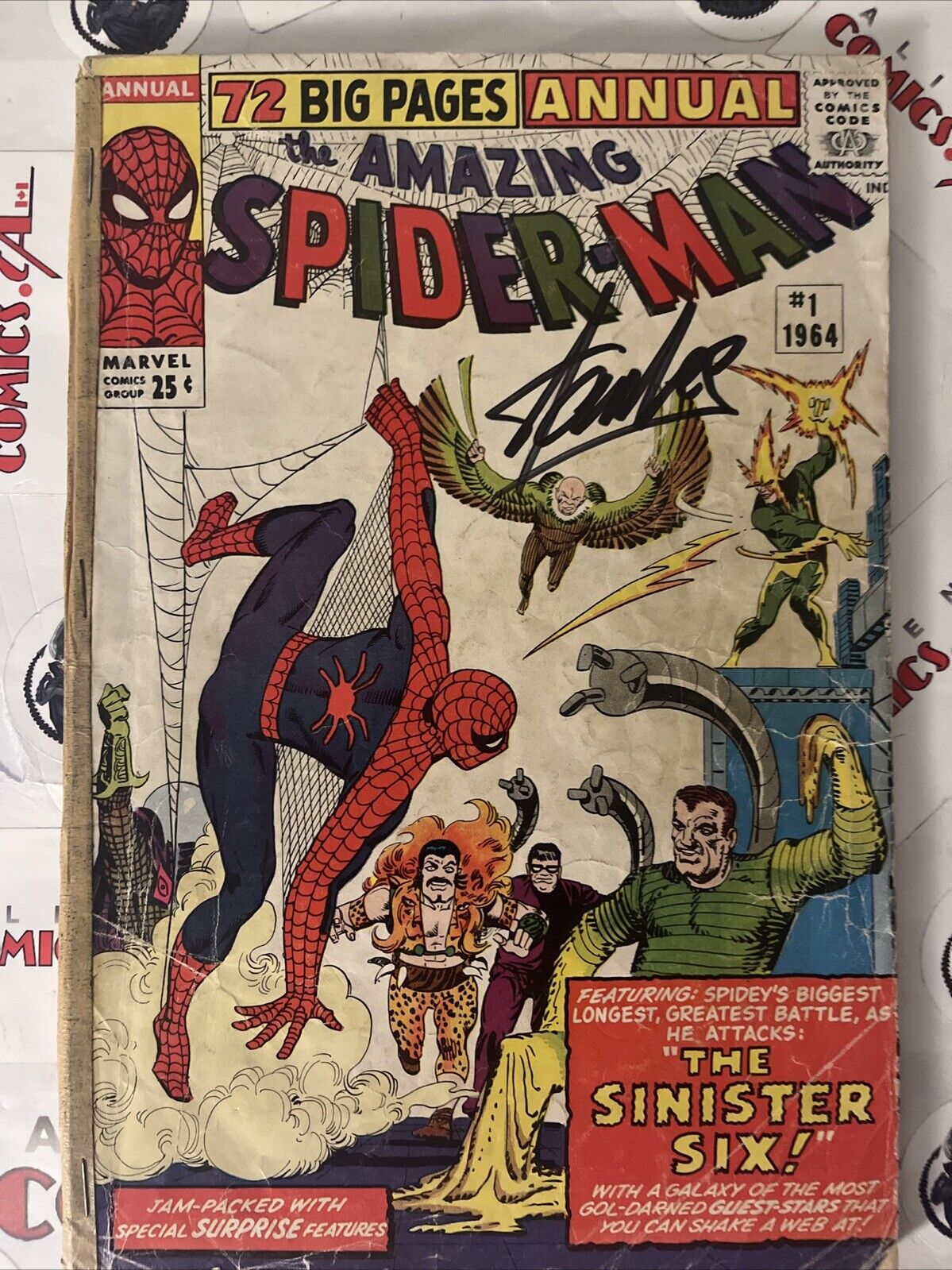 AMAZING SPIDER-MAN 1 ANNUAL Canadian Variant 1st app. Sinister 6 Signed Stan Lee