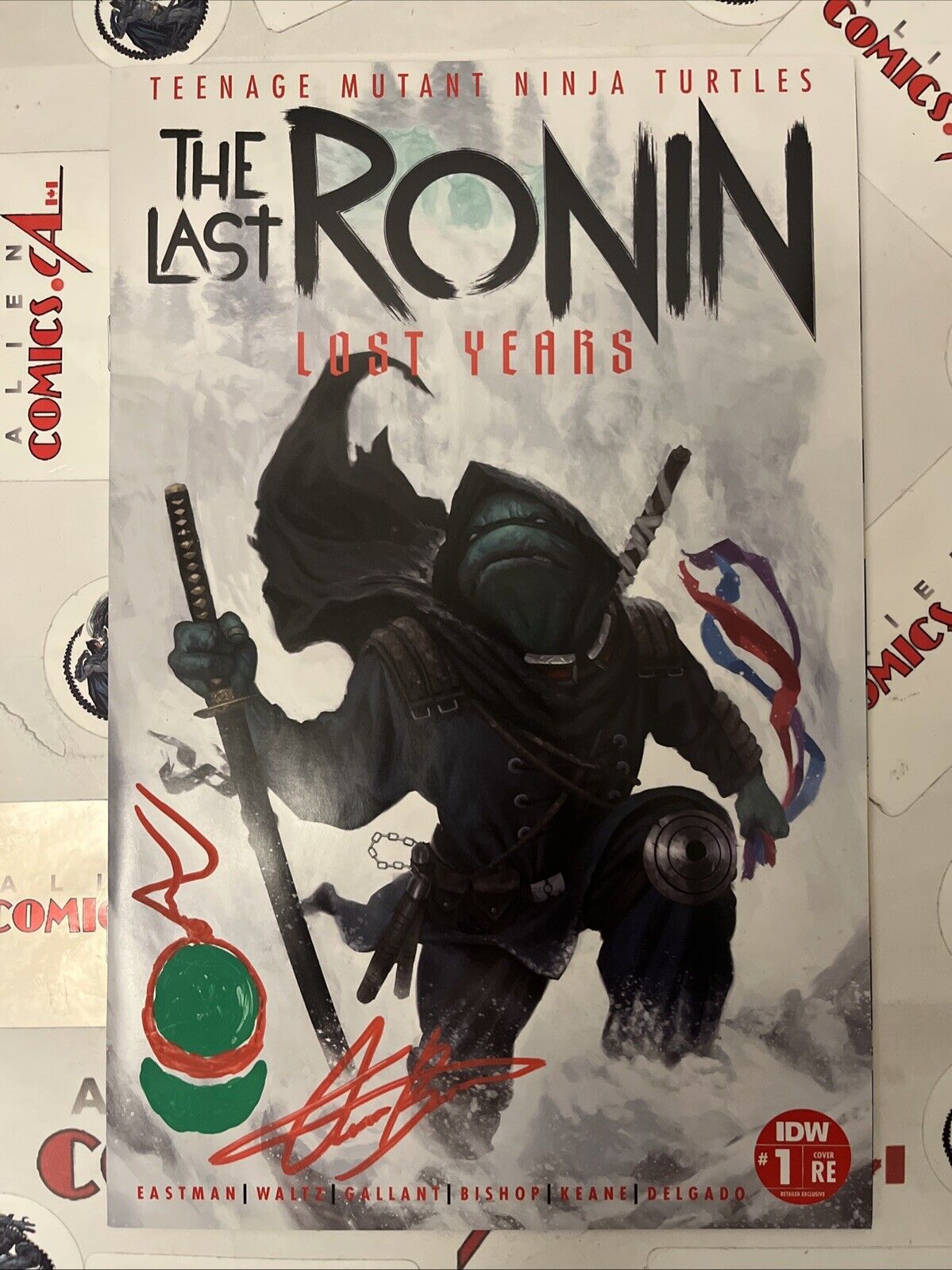 TMNT The Last Ronin Lost Years 1 Aaron Bartling Signed & Remark w/COA HIGH GRADE