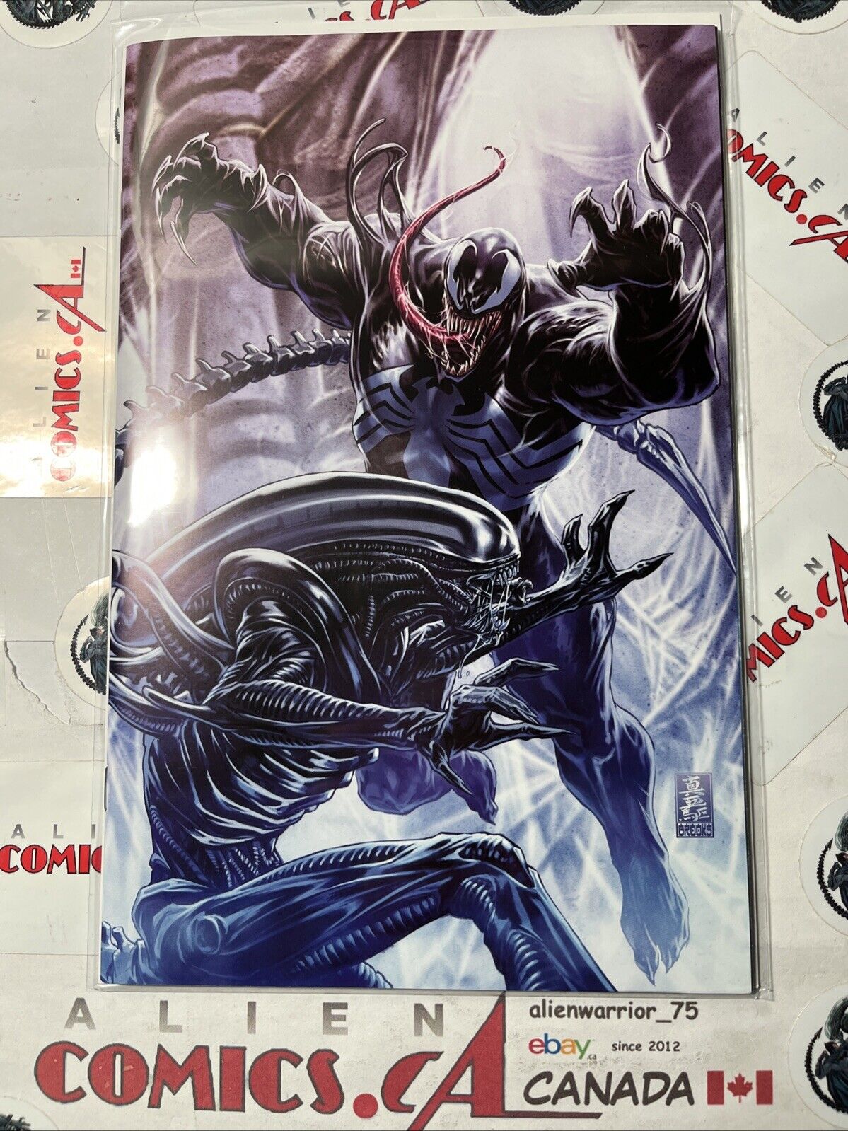 ALIENS vs. AVENGERS 1 Mark Brooks 1:100 Virgin Variant Marvel 2024 HIGH GRADE