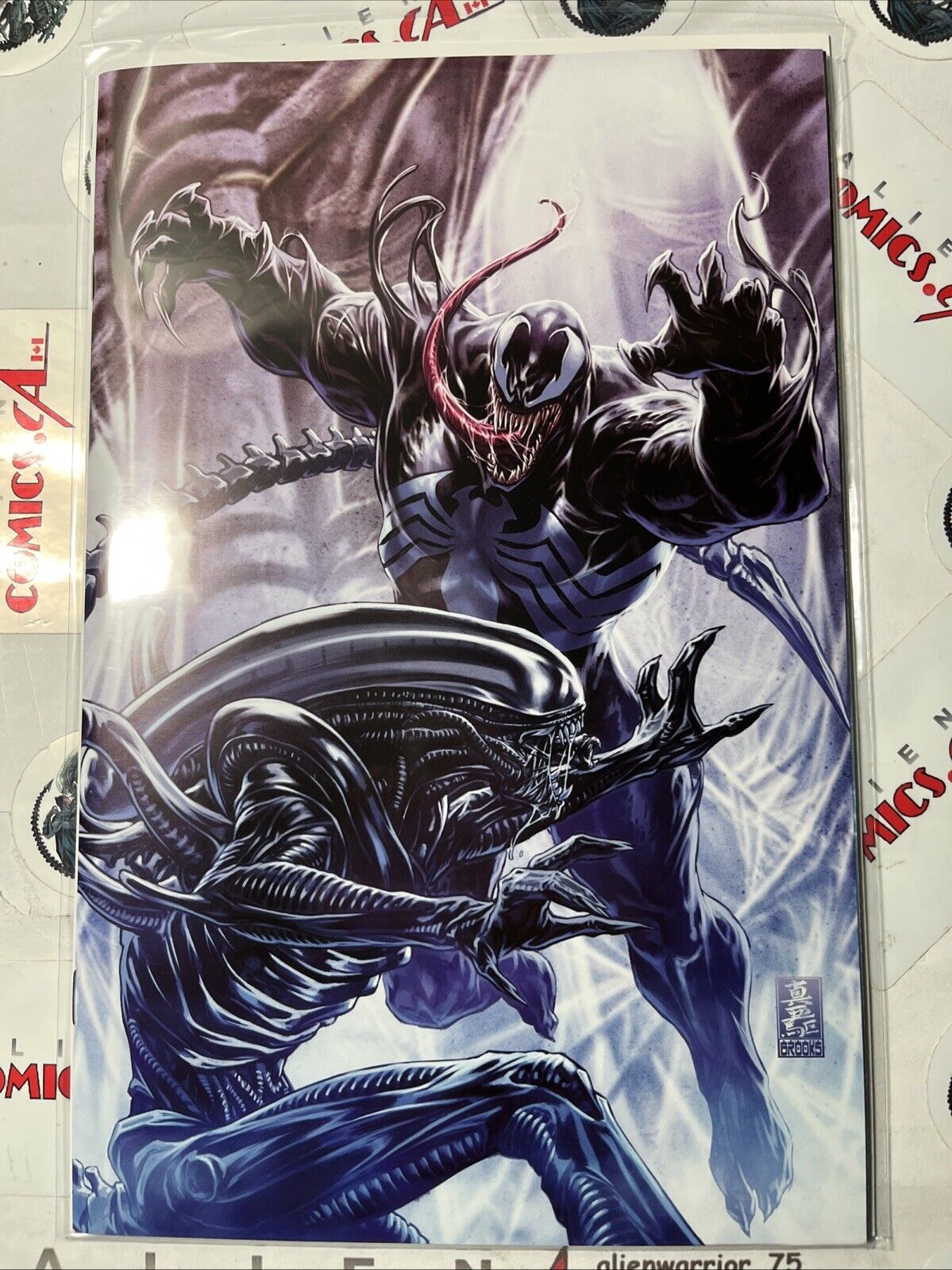 ALIENS vs. AVENGERS 1 Mark Brooks 1:100 Virgin Variant Marvel 2024 HIGH GRADE