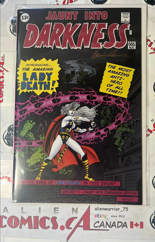 LADY DEATH Jaunt into Darkness Dark Journey Into Mystery 83 Variant Signed w/COA