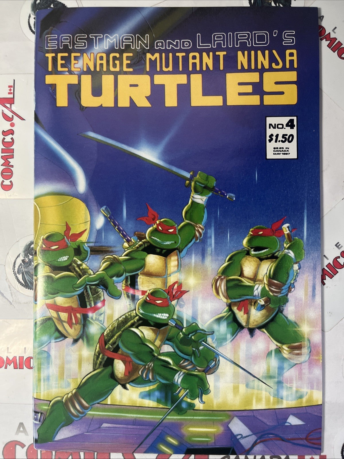 TEENAGE MUTANT NINJA TURTLES 4 Mirage Studios 1987 Wraparound Cover HIGH GRADE