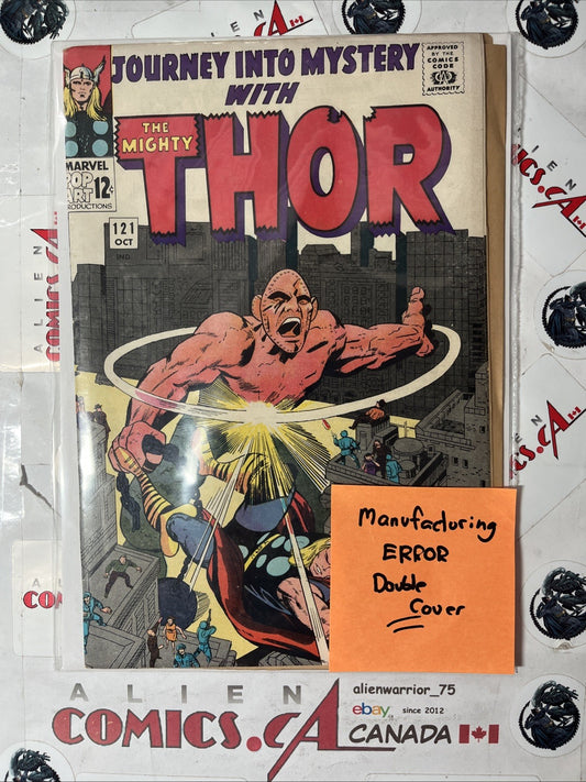 JOURNEY INTO MYSTERY 121 Marvel 1965 Manufacturing ERROR Double Cover! VINTAGE