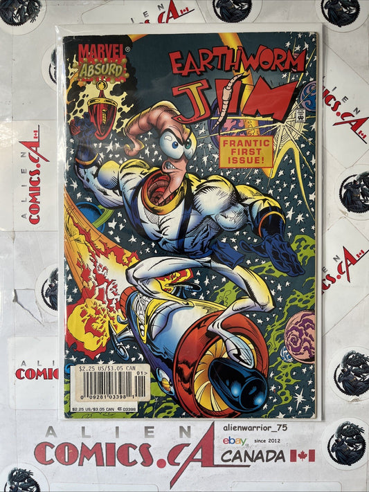 EARTHWORM JIM 1 Newsstand Edition Marvel Comics 1995 Extremely Rare VINTAGE