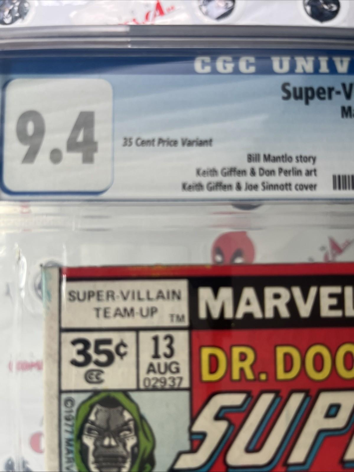 SUPER-VILLAIN TEAM-UP 13 Marvel 1977 35¢ cent price Variant Dr. Doom CGC 9.4 NM