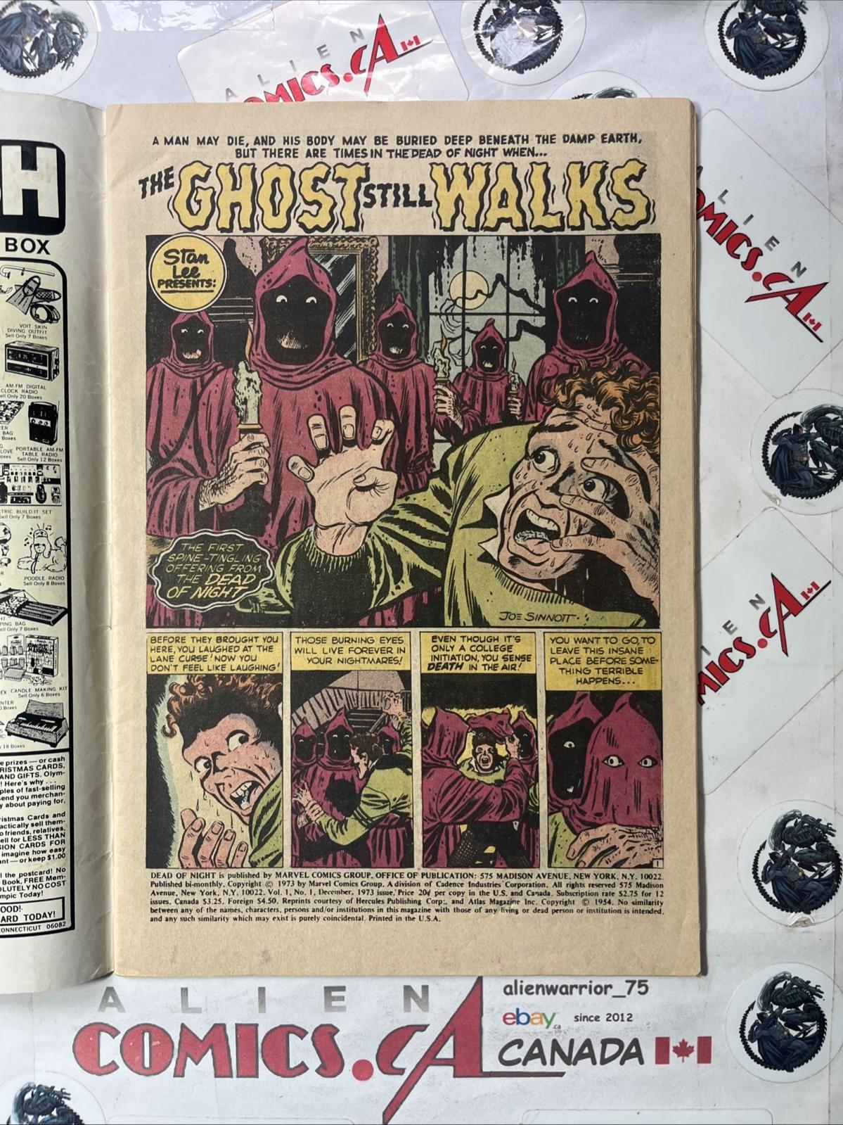 DEAD OF NIGHT 1 Marvel Comics 1973 Premiere Issue Horror Series VINTAGE