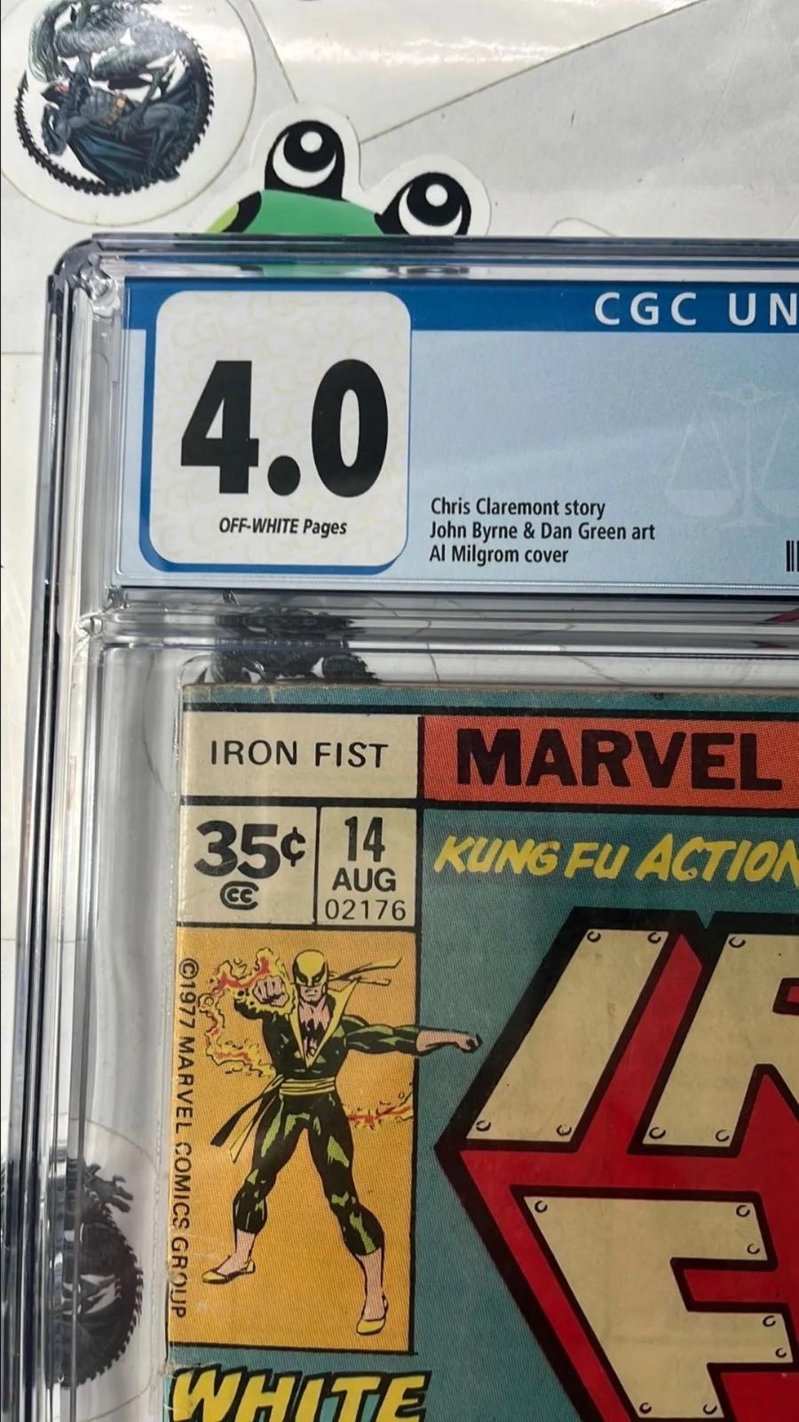 IRON FIST 14 35¢ cent price variant 1st app. Sabretooth HTF CGC 4.0 VG Rare Key!