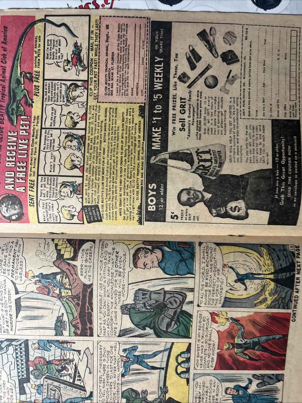 FANTASTIC FOUR 10 Marvel Comics 1963 3rd app. Dr. Doom COMPLETE KEY 🔑