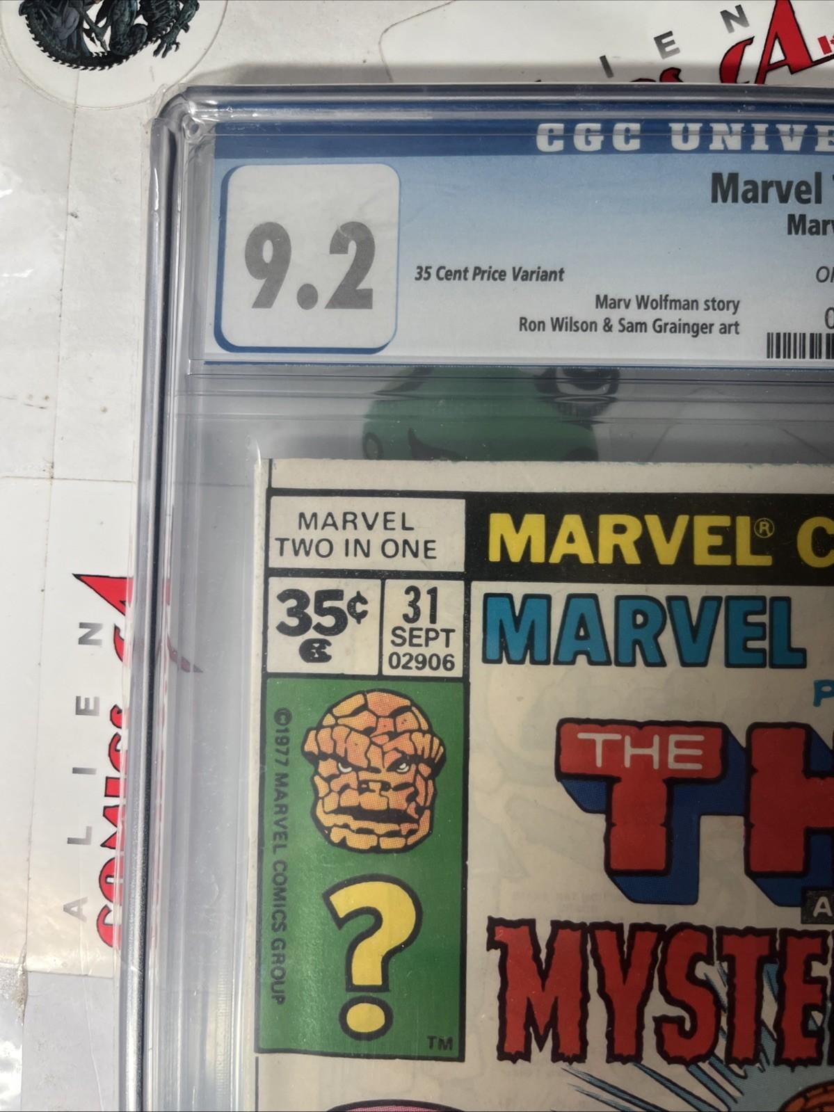 MARVEL TWO-IN-ONE 31 Marvel 1977 35¢ price variant CGC 9.2 NM- Scarce HIGH GRADE