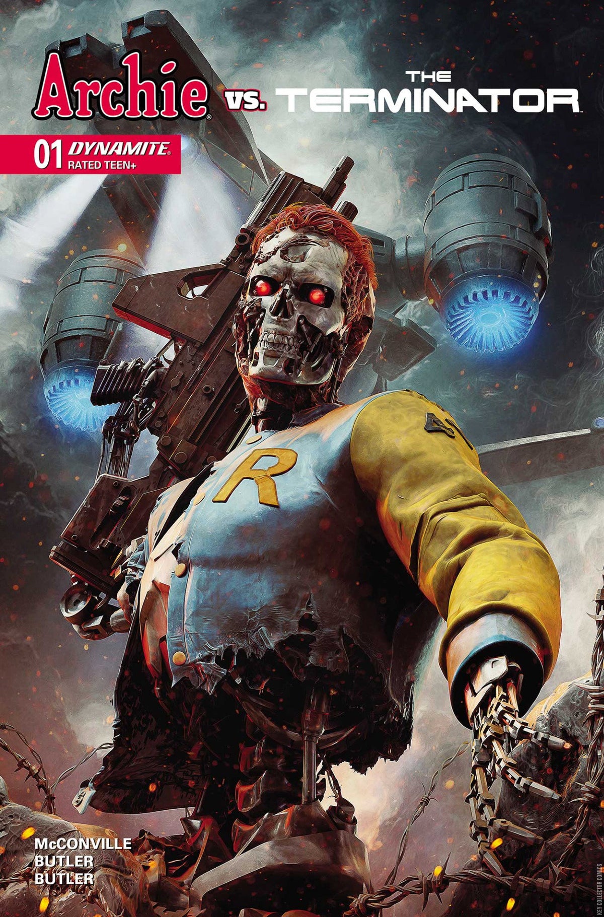 Archie vs. THE TERMINATOR (#1R Marvel 2026 Bjorn Barends Cover Terminator in Riverdale School Clothes NM)