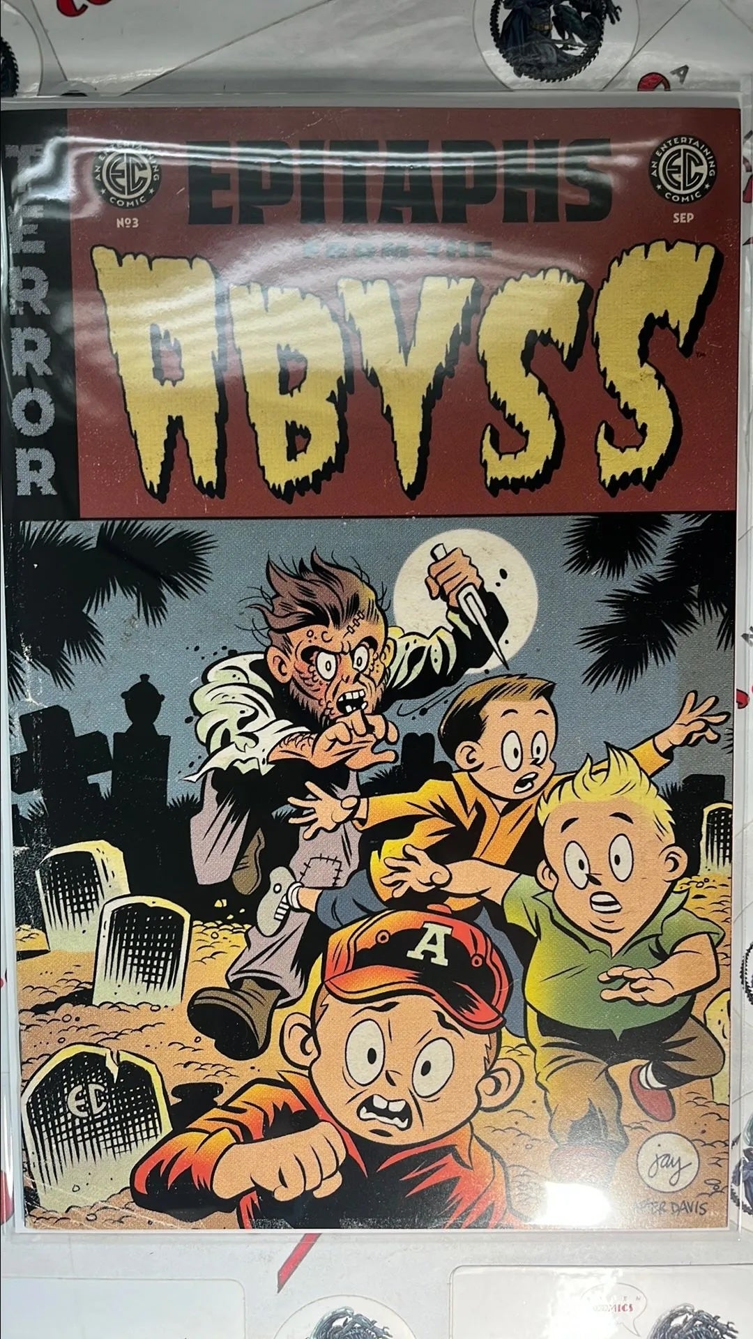Epitaphs from the Abyss (#3S EC/Oni Press 2024 TERROR Jay Stephens 1:10 Homage Incentive Variant Kids chased in Graveyard! NM)