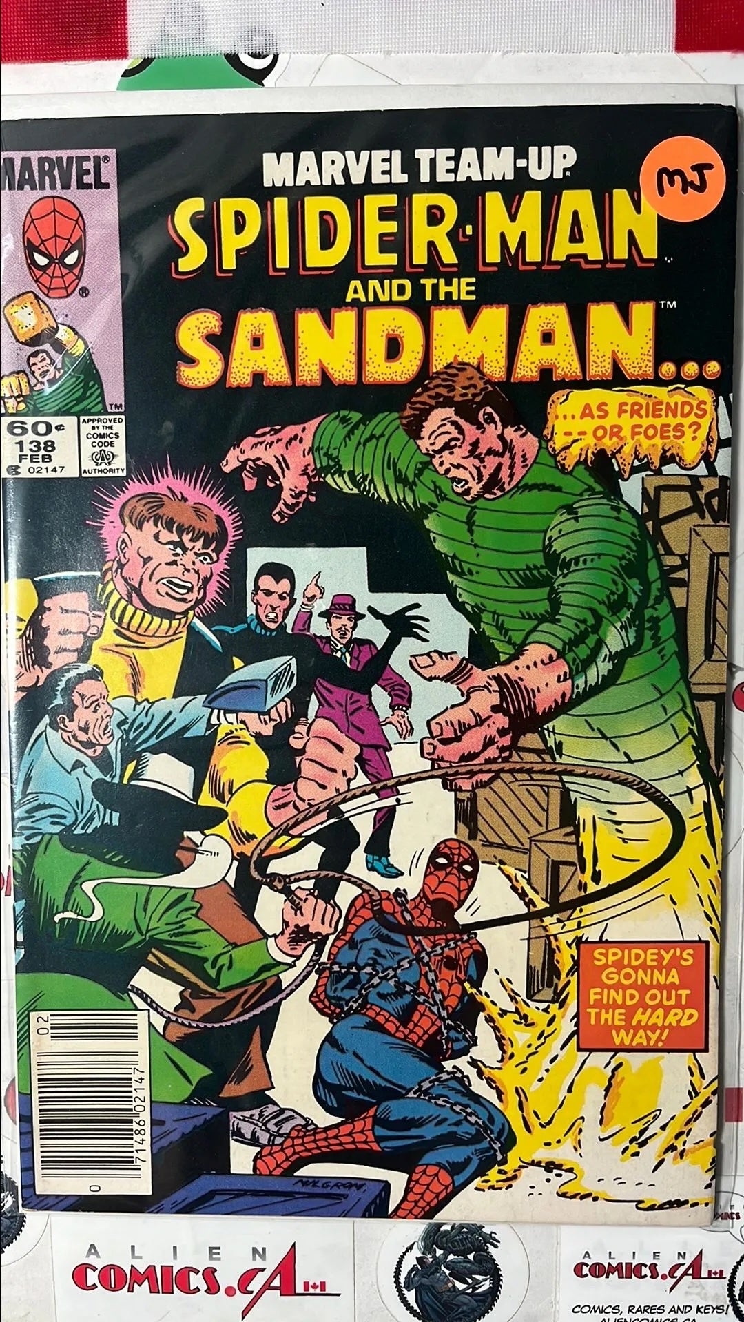 Marvel Team-up (#138 Marvel 1984 Spider-man & The Sandman Newsstand Edition Mark Jewelers Insert VF)